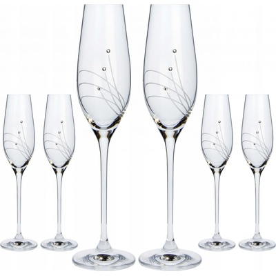 SWAROVSKI SKLENICE NA ŠAMPAŇSKÉ 6 x 210 ml