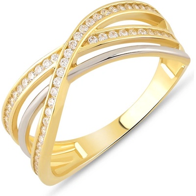 Lillian Vassago Prsten z kombinovaného zlata se zirkony LLV06 GR181YW