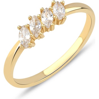 Lillian Vassago Zlatý prsteň s čírymi zirkónmi LLV77 GR017Y