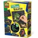 SES Vyškrabávacie obrázky dinosaury svietiace v tme