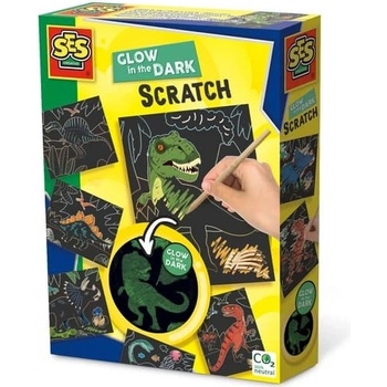 SES Vyškrabávacie obrázky dinosaury svietiace v tme