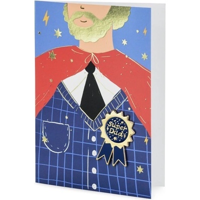 Party Deco Картичка за Татко с Медал "Super Dad" , 11х15.5см