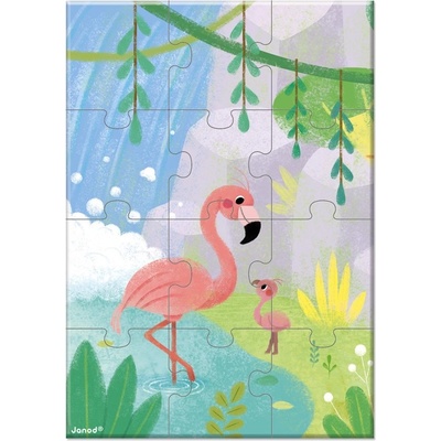Janod Детски джобен пъзел Janod - Фламинго (J02682)