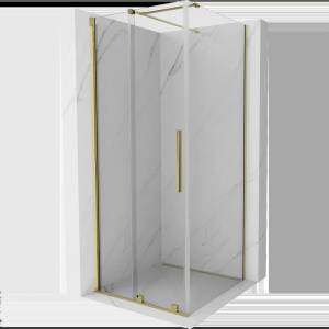 Mexen Velar плъзгаща се душ кабина 100 x 100 см, прозрачна, златна - 871-100-100-01-50 (871-100-100-01-50)