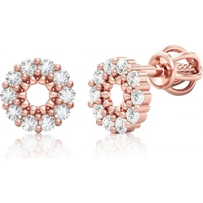 Couple, Peckové náušnice Darling, zirkony a růžové zlato, 585-66-3-0424.4C00.0.00.001.05