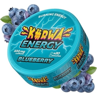 Kurwa Energy blueberry kofeinové sáčky 100 mg/sáček 20 sáčků