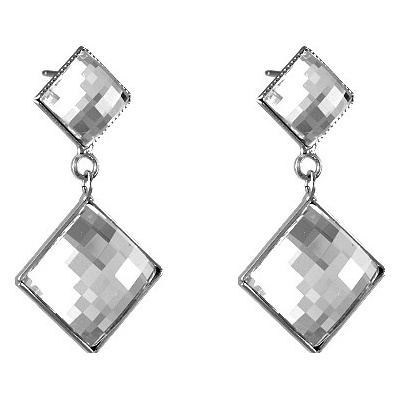 Marko Swarovski Elements 2 diskočtverce 27050601 krystal bílé