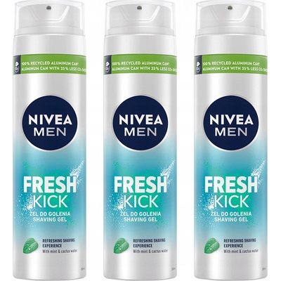 Nivea Men osvěžující gel na holení Fresh Kick (Shaving Gel) 200 ml – Zboží Dáma