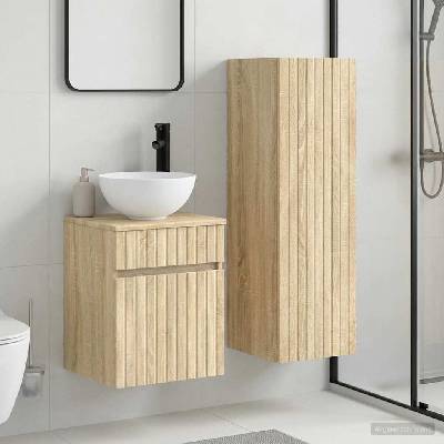 vidaXL Комплект мебели за баня 2 бр. Дъб сонома 33 x 34, 5 x 100 см (3406135)