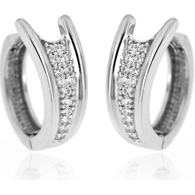 Zlatnictví U Kostela stříbrné náušnice kroužky s kamínky MDB0441