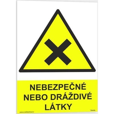 Traiva s.r.o Nebezpečné nebo dráždivé látky Verze: Plast 210 x 297 mm (A4) tl. 0.5 mm - Kód: 06140