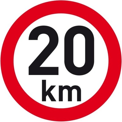 Reflexná samolepka rýchlosť 20 km, priemer 200 mm