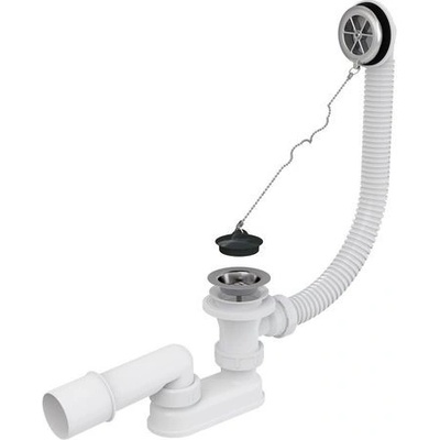 Alcadrain Vaňový sifón so zátkou 57 cm, chróm A501