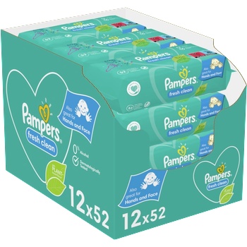 Pampers Fresh Clean мокри кърпи 12 x 52 броя