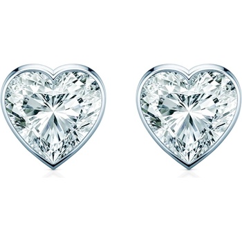 SAVICKI Обеци Pure: бяло злато, лабораторни диаманти с шлифовка "сърце