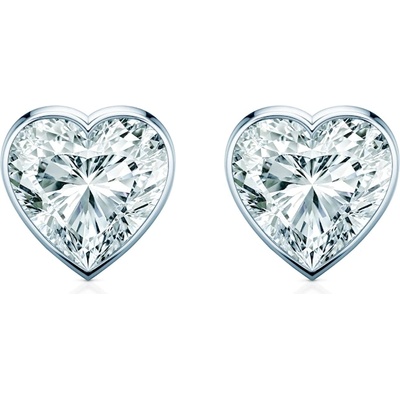 SAVICKI Обеци Pure: бяло злато, лабораторни диаманти с шлифовка "сърце