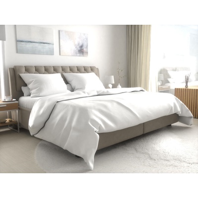 Textilomanie Hotelové saténové obliečky damašek LUX biele 70x90 140x200