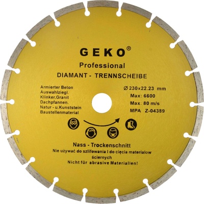 Diamantový kotúč segmentový 230 x 22 x 2,6 mm, GEKO