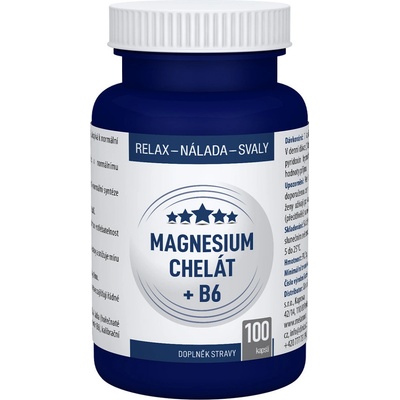 Clinical Magnesium chelát + B6 100 kapslí