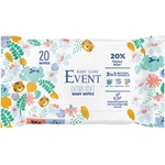 Event Бебешки мокри кърпи 3 в 1 Event - Extra Soft, с алое, лайка и маслина, 20 броя (2EVBE04202ESWAT20A) - ozone