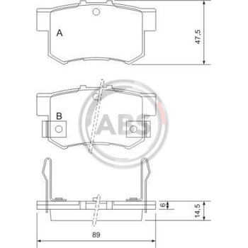 A.B.S. Sada brzdových platničiek kotúčovej brzdy 36757