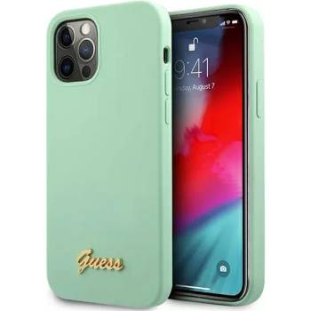 GUESS iPhone 12/12 Pro 6, 1" green hardcase Metal Logo Script (GUHCP12MLSLMGGN)