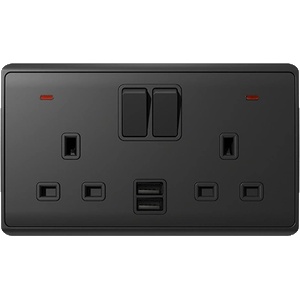 ELMARK London 2p ДВ. КОНТАКТ С 2Р СВ. КЛЮЧ + usb АНТРАЦИТ (190889/a)