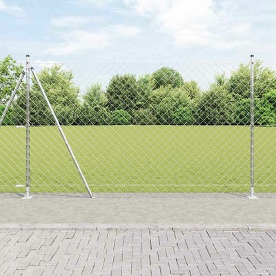 vidaXL Zábradlí s betonovým základem 10 x 1,4 m Pozinkovaná ocel