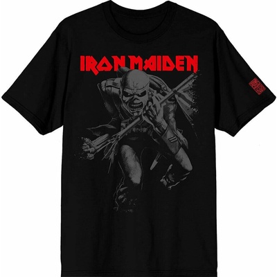 Iron Maiden tričko 50 Trooper Crop Grey Black