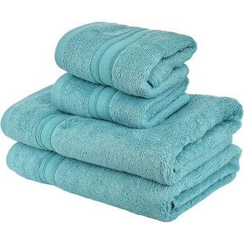 Dommio Sada bambusových ručníků více rozměrů 4 ks tyrkysová