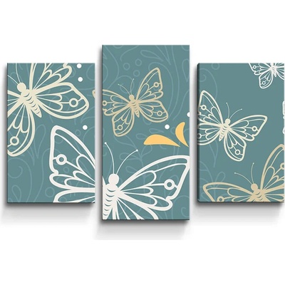 Sablio Obraz - 3-dílný Motýle - 75x50 cm