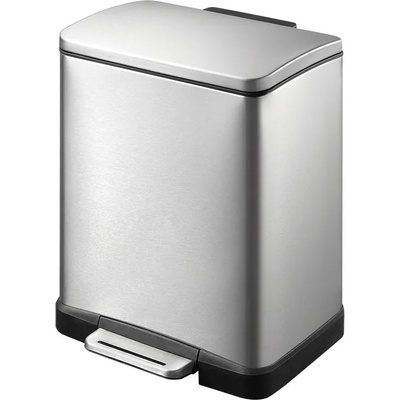 EKO-Europe Кош за отпадъци EKO E-CUBE с педал (12 л) - хром мат (EKO 926812 - Matt s/s)