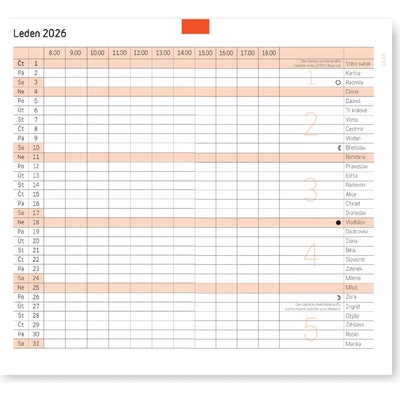 Formulář Měsíční diář A6 2026 sešit – Zboží Dáma