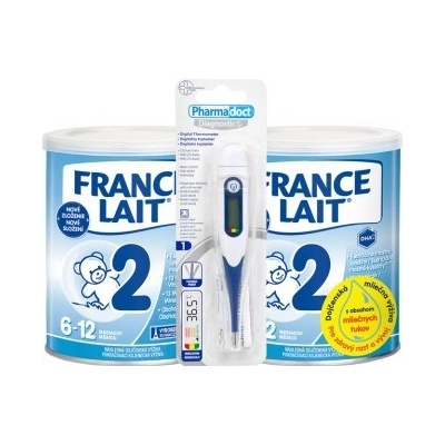 France 2 Lait 2 x 400 g + Digitálny teplomer Pharmadoct MT4233