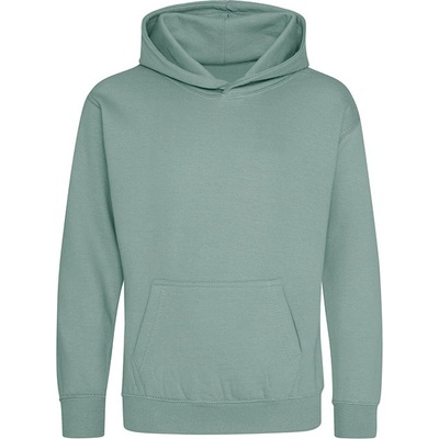 Just Hoods dětská mikina s kapucí šedozelená