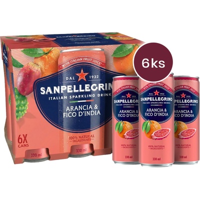 San Pellegrino Arancia & Fico d´India plech 6 x 330 ml
