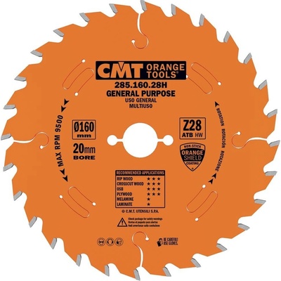 CMT Industrial Pílový kotúč pre pozdĺžne a priečne rezy - D200x3,2 d30 Z36 HM Odhlučnený C28503608M