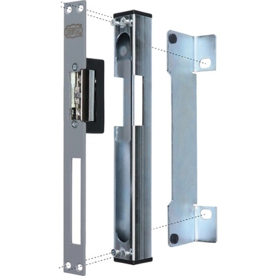 EZK315 Set - dorazová kazeta pravá/levá EZK310 (260x30x30 mm) + elektrický zámek EZ332 s lištou