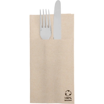 Gastro obaly BIO ubrousek hnědý DOUBLE POINT složený do kapsy na příbory 40x40cm 1400ks