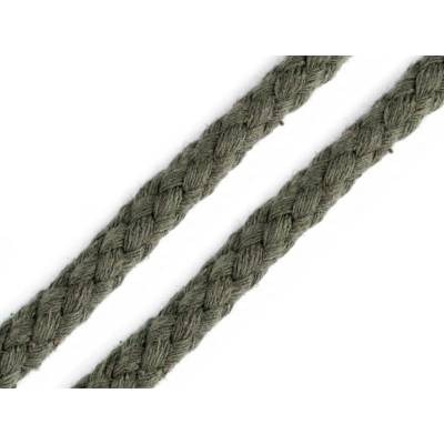 Oděvní šňůra na vak Ø8 mm splétaná Varianta: 8 zelená khaki, Balení: 10 m