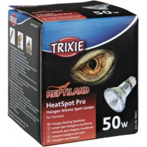 TRIXIE Heat Spot Pro - Халогенна лампа за терариум, създава топли зони, насърчава благосъстоянието и подпомага храносмилането, 50 W, 65 × 88 мм