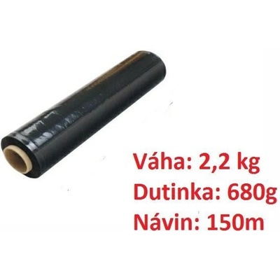 Ruční stretch folie šíře 500 mm, síla 23 my, 2,2 kg - Černá