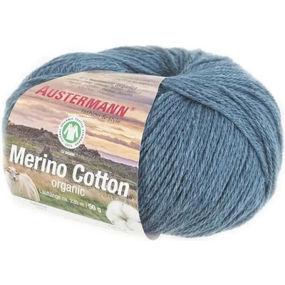 Austermann MERINO COTTON - 55% vlna merino, 45% bavlna - Ručně pletací příze Barva: 04 BLAU