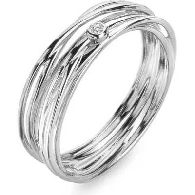 Hot Diamonds Strieborný prsteň s prírodným diamantom String DR325