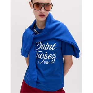 Marks & Spencer Раирана тениска от чист памук, ежедневен крой Marks & Spencer синя Marks & Spencer | Sin | ЖЕНИ | 10