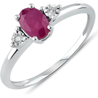 Lillian Vassago Prsten s rubínem a diamanty z bílého zlata LLV59 DR004WR