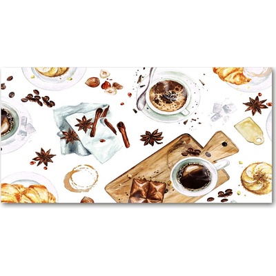 Foto obraz sklo tvrzené ranná káva 100x50 cm