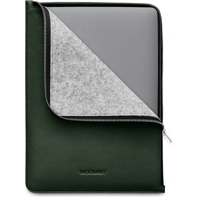 Woolnut kožené Folio púzdro pre 13"/14" MacBook tmavo zelené WN-MBP14-F-1451-GN