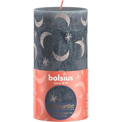 Bolsius Rustic Silhouette Slate Blue 68x130mm