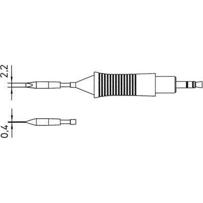 Weller RTM 022 S spájkovací hrot dlátová forma, rovná Veľkosť hrotov 2.2 mm Dĺžka hrotov 19 mm Obsah 1 ks